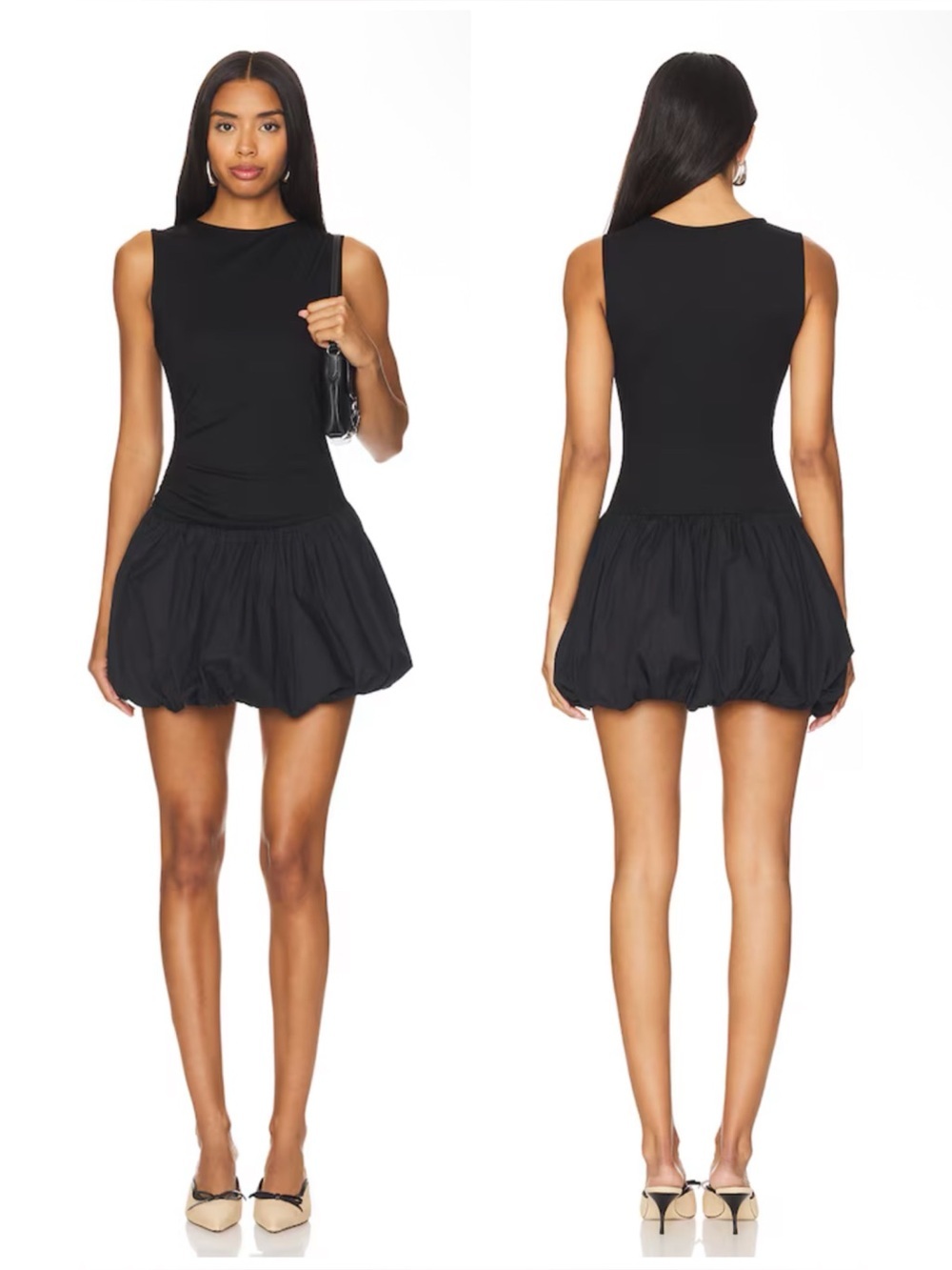SNDYS Maya Bubble Dress in Black Size M
